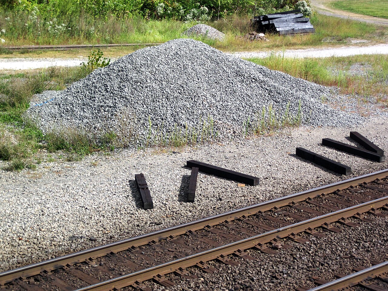 Pile of crushed-stone aggregate
