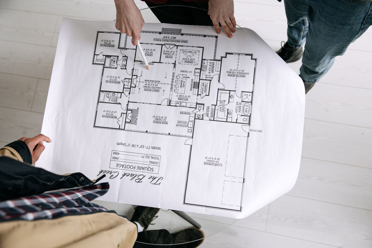 Architectural floor plan with room dimensions