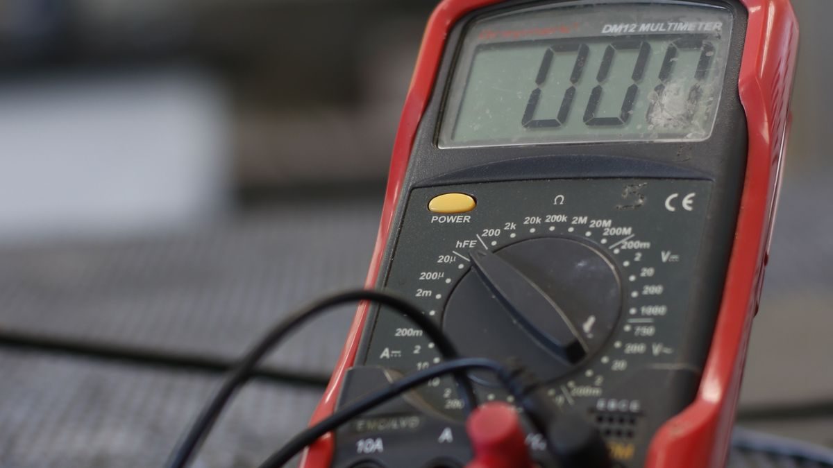 Digital multimeter measuring an electrical circuit