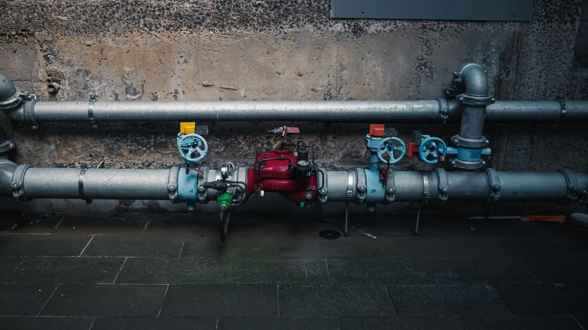 Industrial pipes with valves