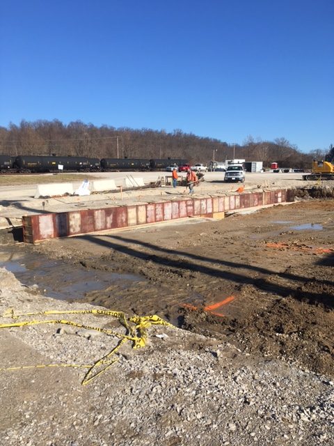 Aerial view of a terminal site build in progress